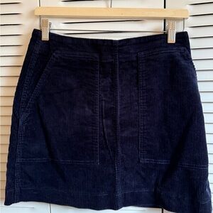 Uniqlo Navy Corduroy Mini Skirt (Size 8)
